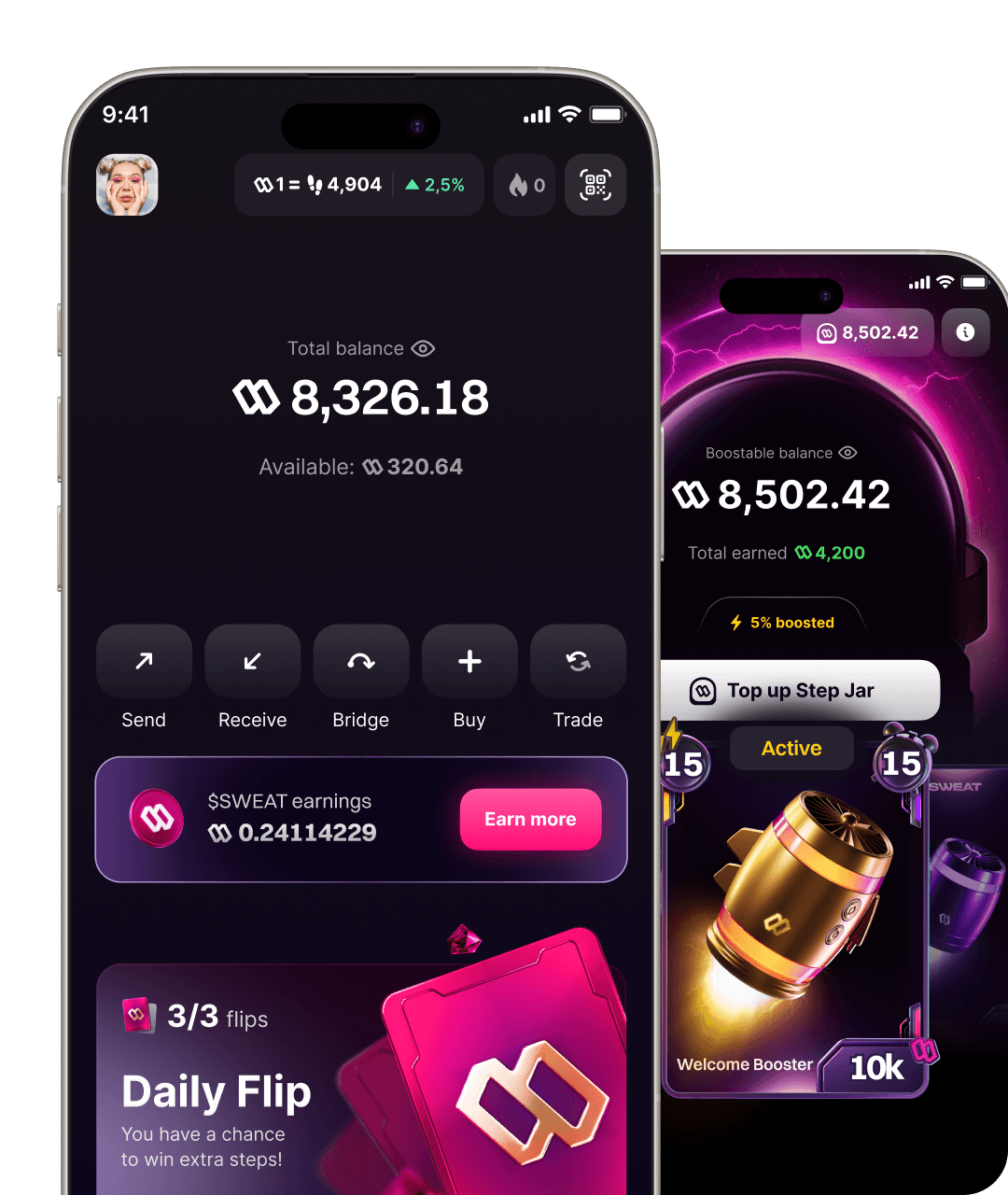 Sweat Wallet app screenshot
